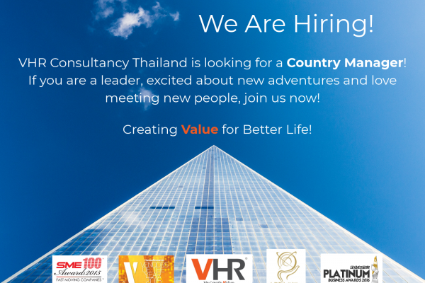 A big ‘wave’ to talents from Thailand! VHR Consultancy Thailand will start operating by the 1st quarter of 2018 and we are currently looking for a Country Manager to lead our team in Bangkok!