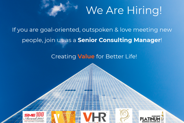 If you are goal-oriented, outspoken and love meeting new people, you may fit right into our team! We are currently looking for a Senior Consulting Manager (Business Development) with an attractive remuneration package.