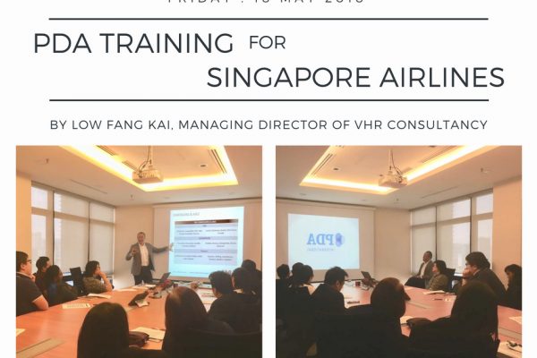 PDA Training for Singapore Airlines on last Friday, 18 May 2018.